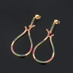 Boucles d'oreilles pendentif - multicolore
