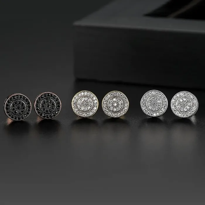 Elégant - petites boucles d'oreilles rondes en cristal