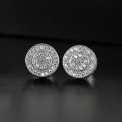 Elégant - petites boucles d'oreilles rondes en cristal
