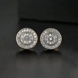Elégant - petites boucles d'oreilles rondes en cristal