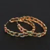 Boucles d'oreilles en or avec des cristaux colorés