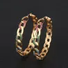Gold hoop earrings with colourful crystalsEarrings