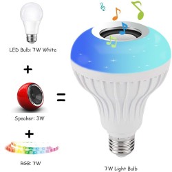 E27 - LED - RGB - haut-parleur Bluetooth - ampoule avec télécommande