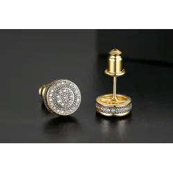 Elégant - petites boucles d'oreilles rondes en cristal
