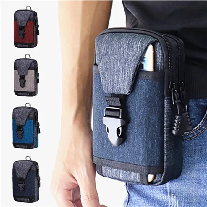 Petit sac de taille - pochette en toile avec fermeture éclair