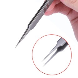 Tweezers de précision en acier inoxydable - pointu & courbé - outil de réparation de téléphone