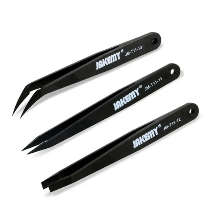 Anti-static tweezers - straight - curved - 3 piecesTweezers