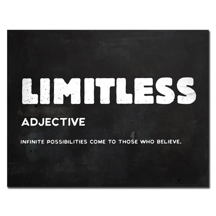 LIMITLESS - citation inspirée - affiche murale - toile