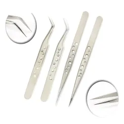 Tweezers - bent - straight - stainless steelTweezers