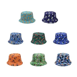 Vintage - chapeau de pêche imprimé - réversible - unisexe