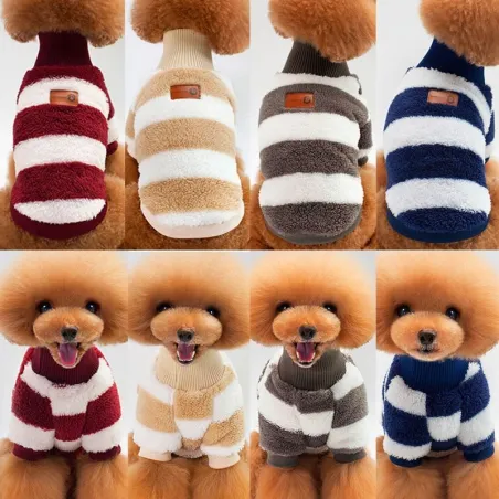 Pull d'hiver pour chiens / chats - rayures design