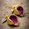 Pomegranate d'or - dangle boucles d'oreilles
