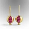 Pomegranate d'or / d'argent - boucles d'oreilles élégantes