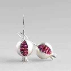 Gold / silver pomegranate - elegant earringsEarrings