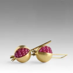 Pomegranate d'or / d'argent - boucles d'oreilles élégantes