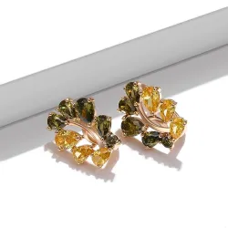 Olive tree color zircon - luxurious earringsEarrings