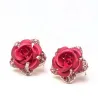 Crystals & red rose - small earringsEarrings
