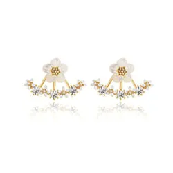 Petites marguerites avec cristaux - boucles d'oreille