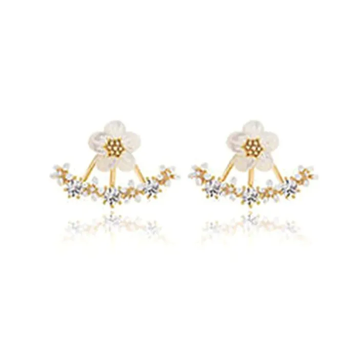 Small daisies with crystals - earringsEarrings