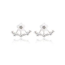 Small daisies with crystals - earringsEarrings
