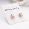 Boucles de neige en cristal - Boucles d'oreilles en or rose