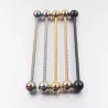 Twisted industrial barbell - body piercing - stainless steel - 38mmEarrings
