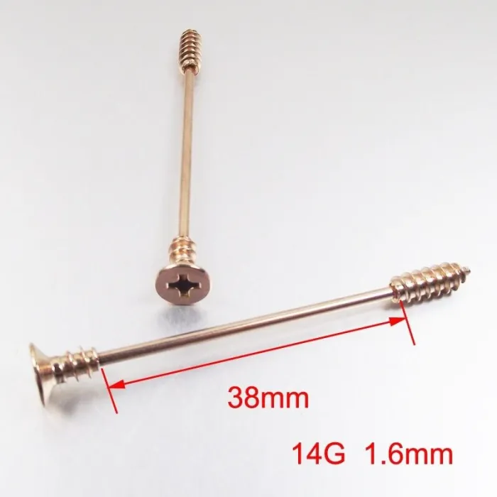 Twisted industrial barbell - body piercing - stainless steel - 38mmEarrings