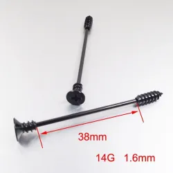 Twisted industrial barbell - body piercing - stainless steel - 38mmEarrings