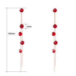 Tassels avec cristaux - boucles d'oreilles longues