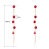 Tassels avec cristaux - boucles d'oreilles longues