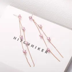 Tassels avec cristaux - boucles d'oreilles longues
