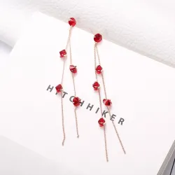 Tassels avec cristaux - boucles d'oreilles longues