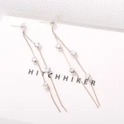 Tassels avec cristaux - boucles d'oreilles longues