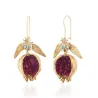Pomegranate d'or - dangle boucles d'oreilles