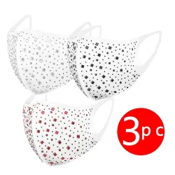 3 - 4 pièces - masque protecteur / bouche - paillettes - strass - réutilisable