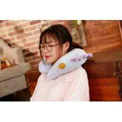Oreiller en forme d'U - licorne de peluche