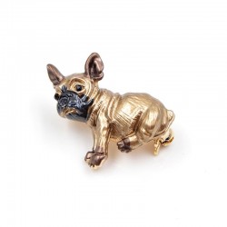 Small dog - gold plated brooch