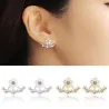 Petites marguerites avec cristaux - boucles d'oreille