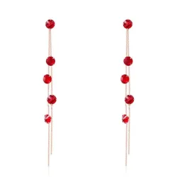 Tassels avec cristaux - boucles d'oreilles longues