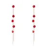 Tassels avec cristaux - boucles d'oreilles longues
