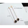 Boucles d'oreilles noires longues - or rose - acier inoxydable