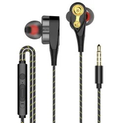 Téléphones d'oreilles - oreillettes - basse haute - double lecteur - avec microphone - 3.5mm