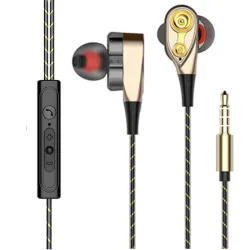 Téléphones d'oreilles - oreillettes - basse haute - double lecteur - avec microphone - 3.5mm