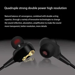 Téléphones d'oreilles - oreillettes - basse haute - double lecteur - avec microphone - 3.5mm