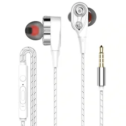 Téléphones d'oreilles - oreillettes - basse haute - double lecteur - avec microphone - 3.5mm
