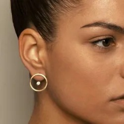 Boucles d'oreilles rondes élégantes avec cristal