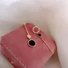 Boucles d'oreilles longues avec cercle noir