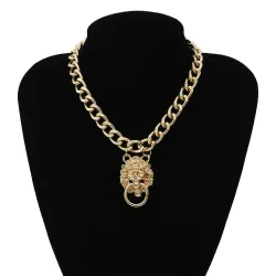 Hip-hop short chain with lion's head - gold necklaceNecklaces