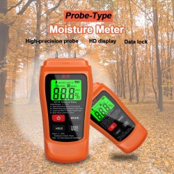 MT-18 - orange - testeur numérique - compteur d'humidité du bois / papier - capteur d'humidité du mur - testeur