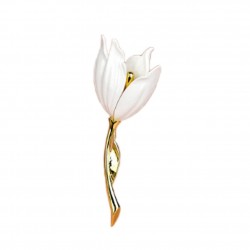White tulip brooch